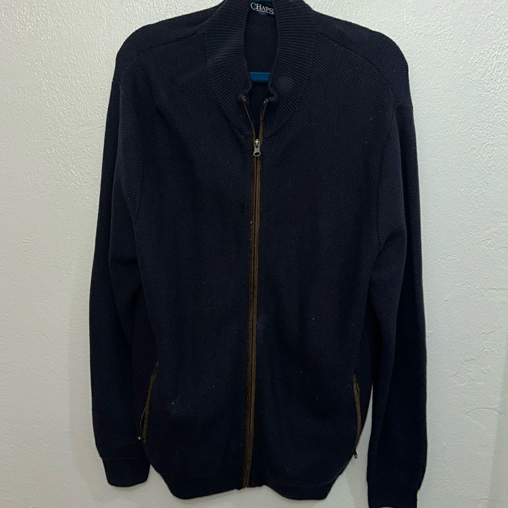 Chaps Size Large zip up sweater ￼